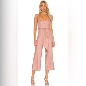 Revolve Privacy Please Faye Sleeveless Twill Linen Blend Wide Leg  Jumpsuit